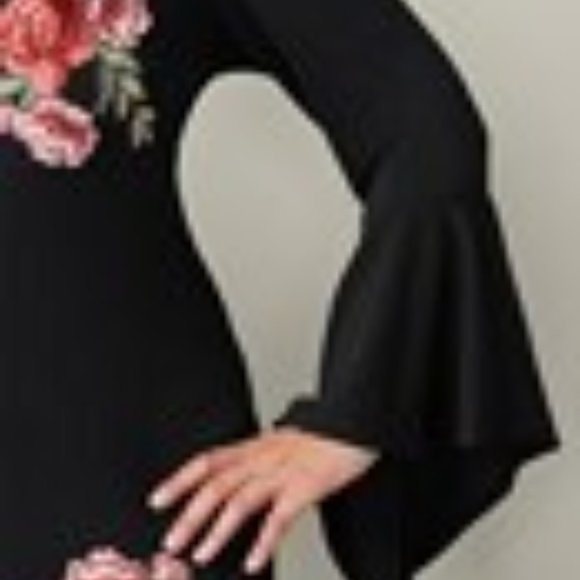 PLUS SIZE FLORAL APPLIQUE DRESS "NWOT" - Picture 4 of 4